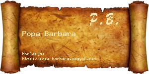 Popa Barbara névjegykártya